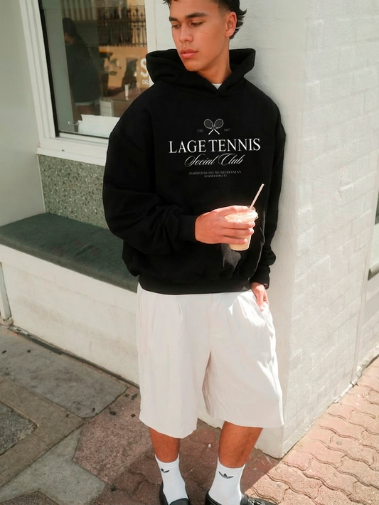 The Lago Tennis Hoodie Black